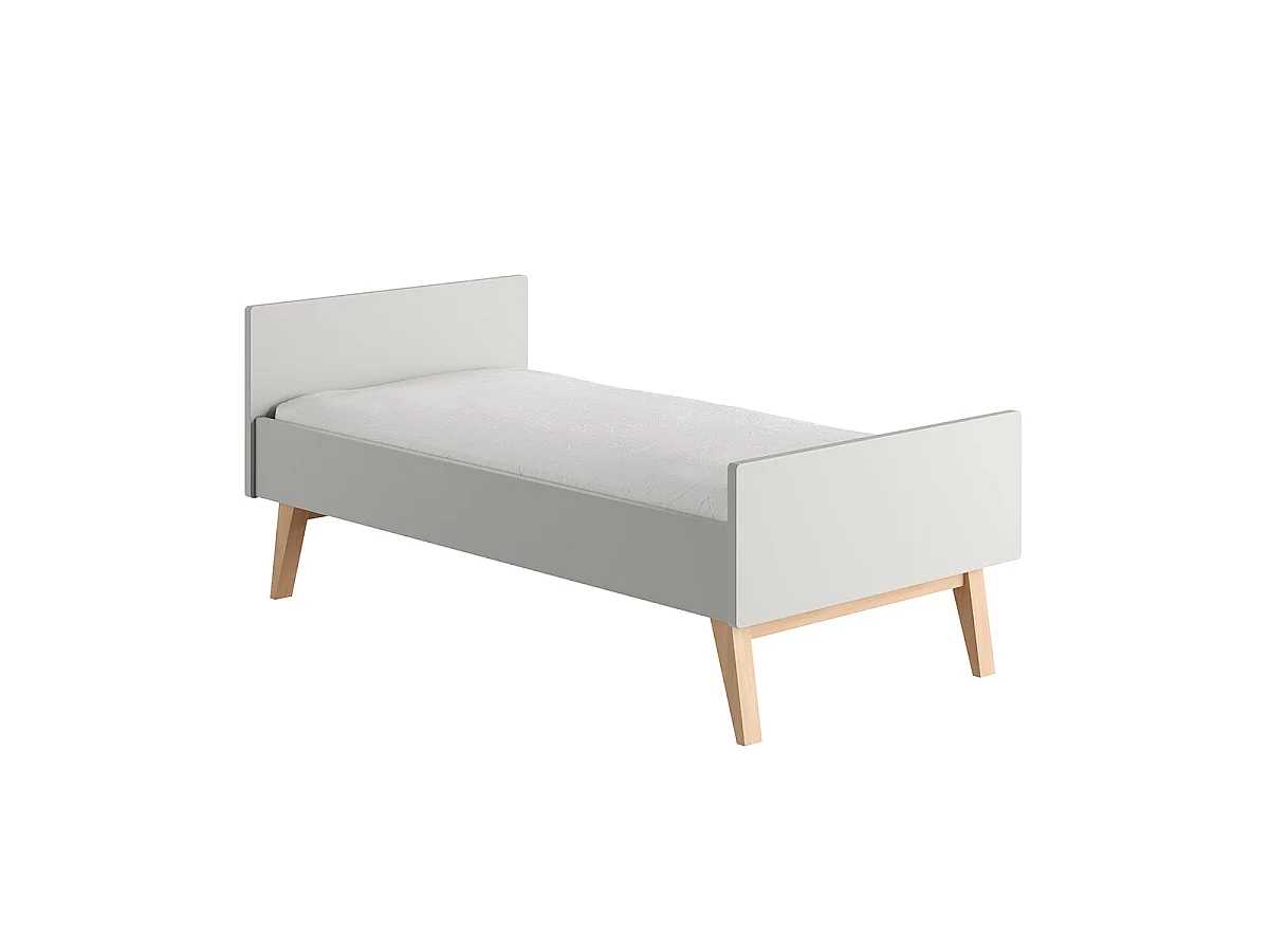 Lit évolutif 70x140 Pinio Swing Gris et bois