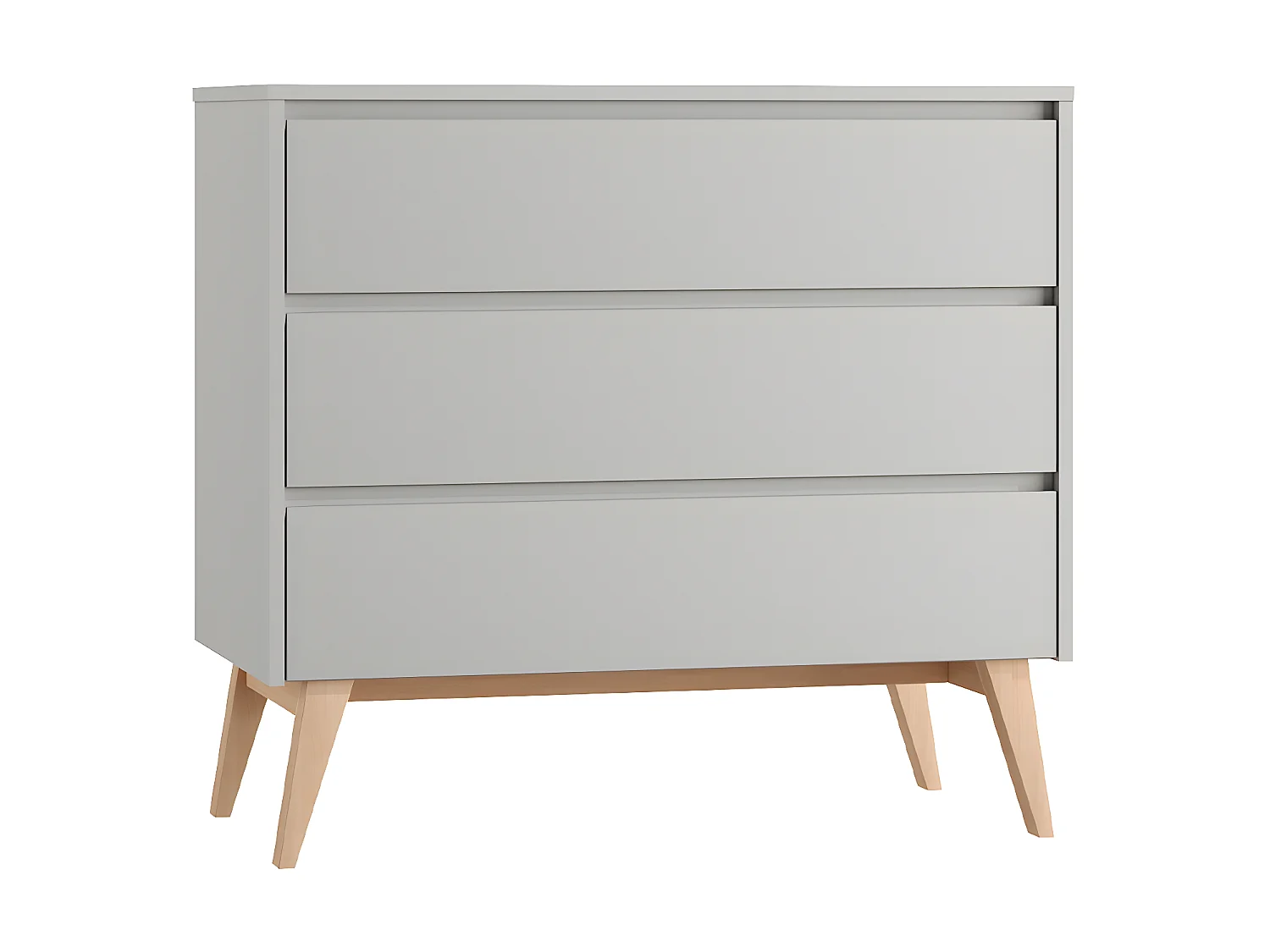 Commode 3 tiroirs Swing Gris et bois