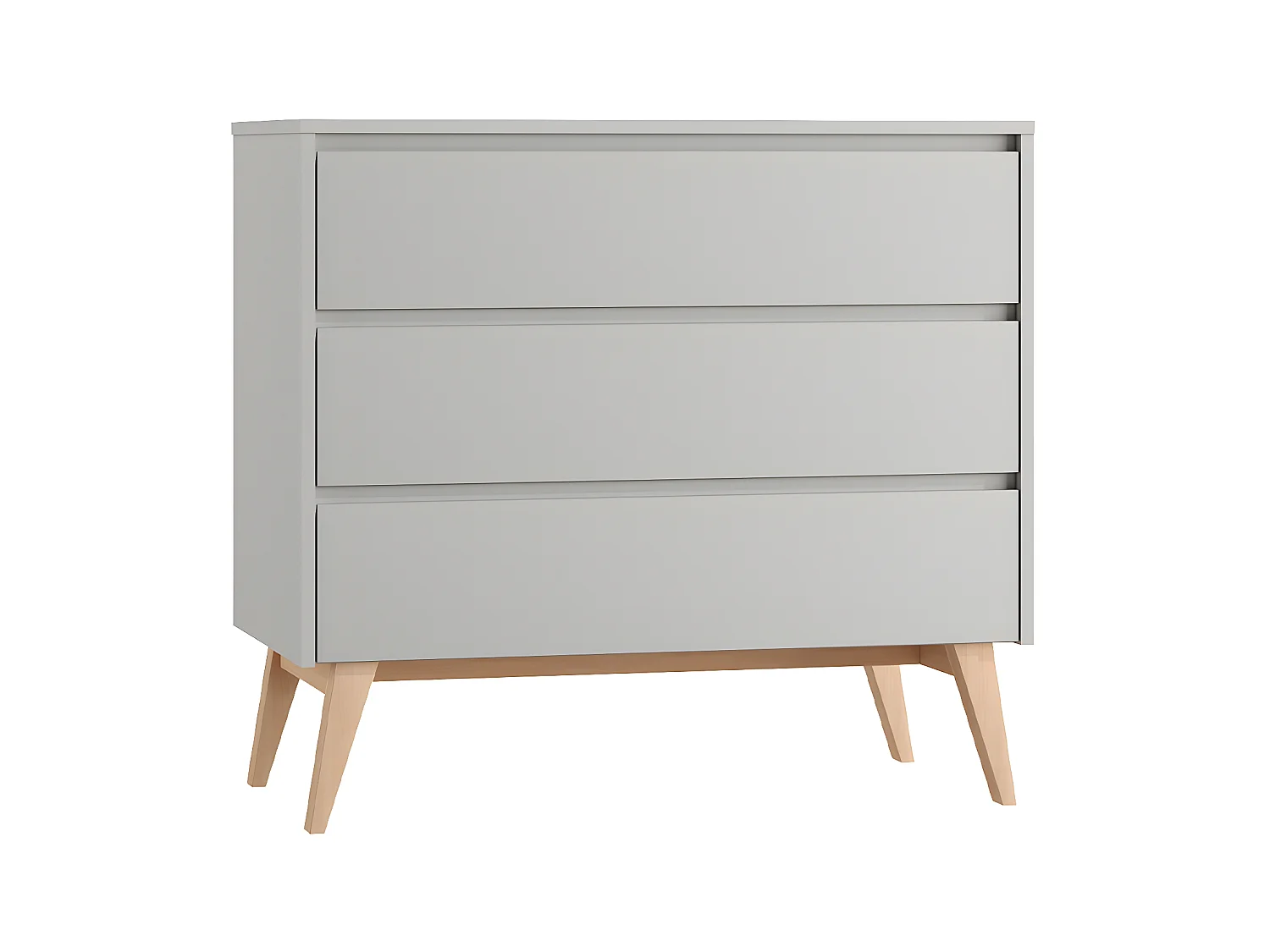 Commode 3 tiroirs Swing Gris et bois