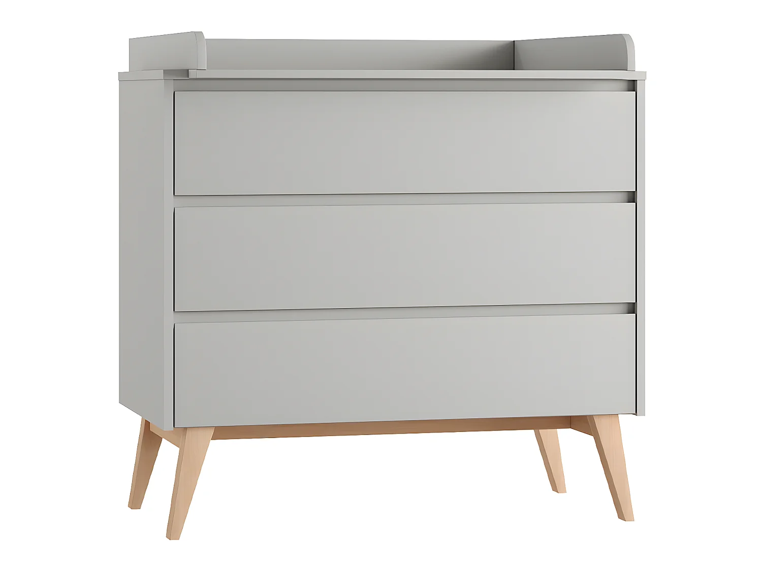 Chambre complète lit évolutif 70x140 commode à langer et armoire 2 portes Swing Gris et bois