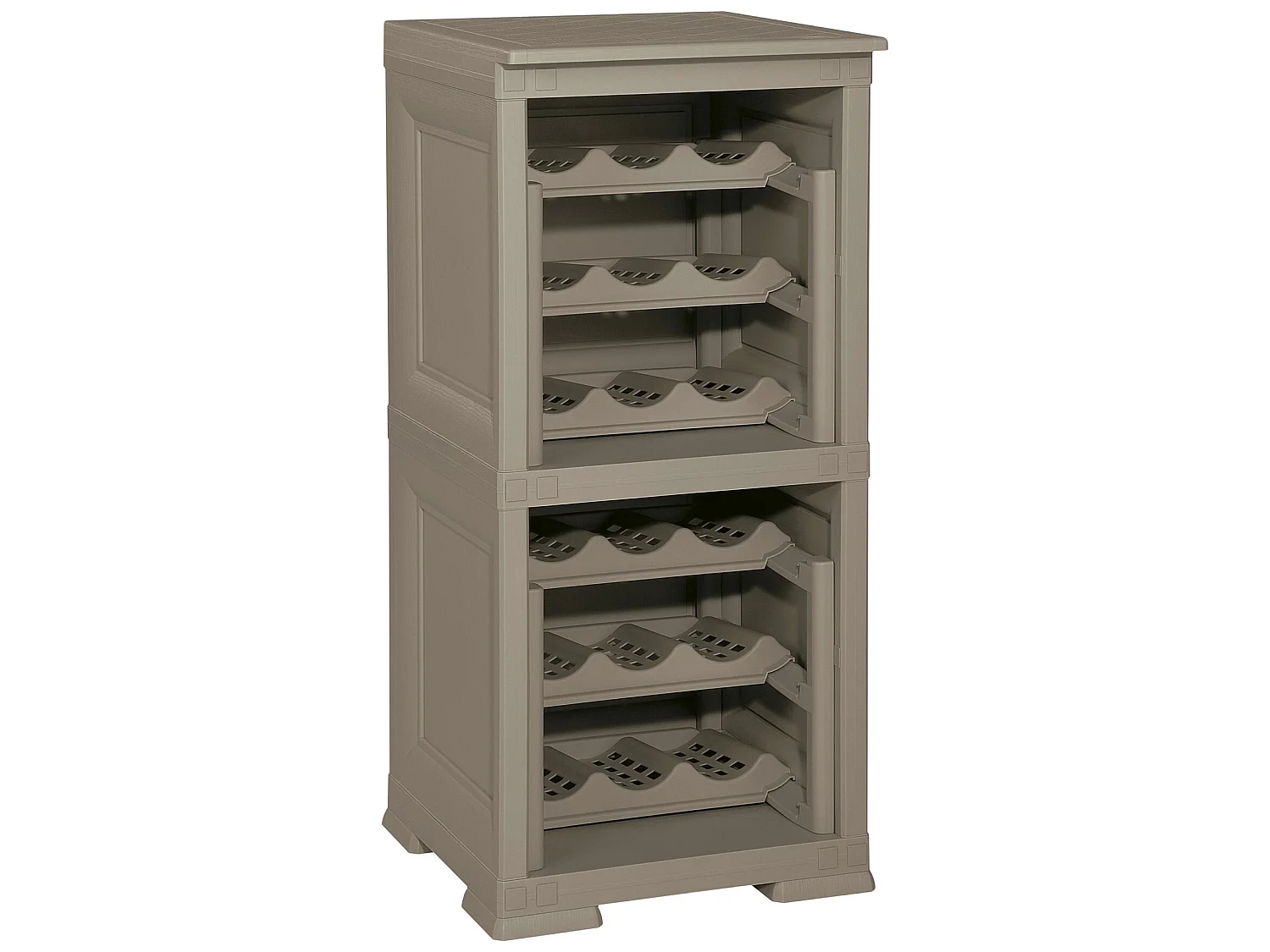 2 étagères de rangement modulables avec support pour 18 bouteilles wengé 240x42,5x85,5