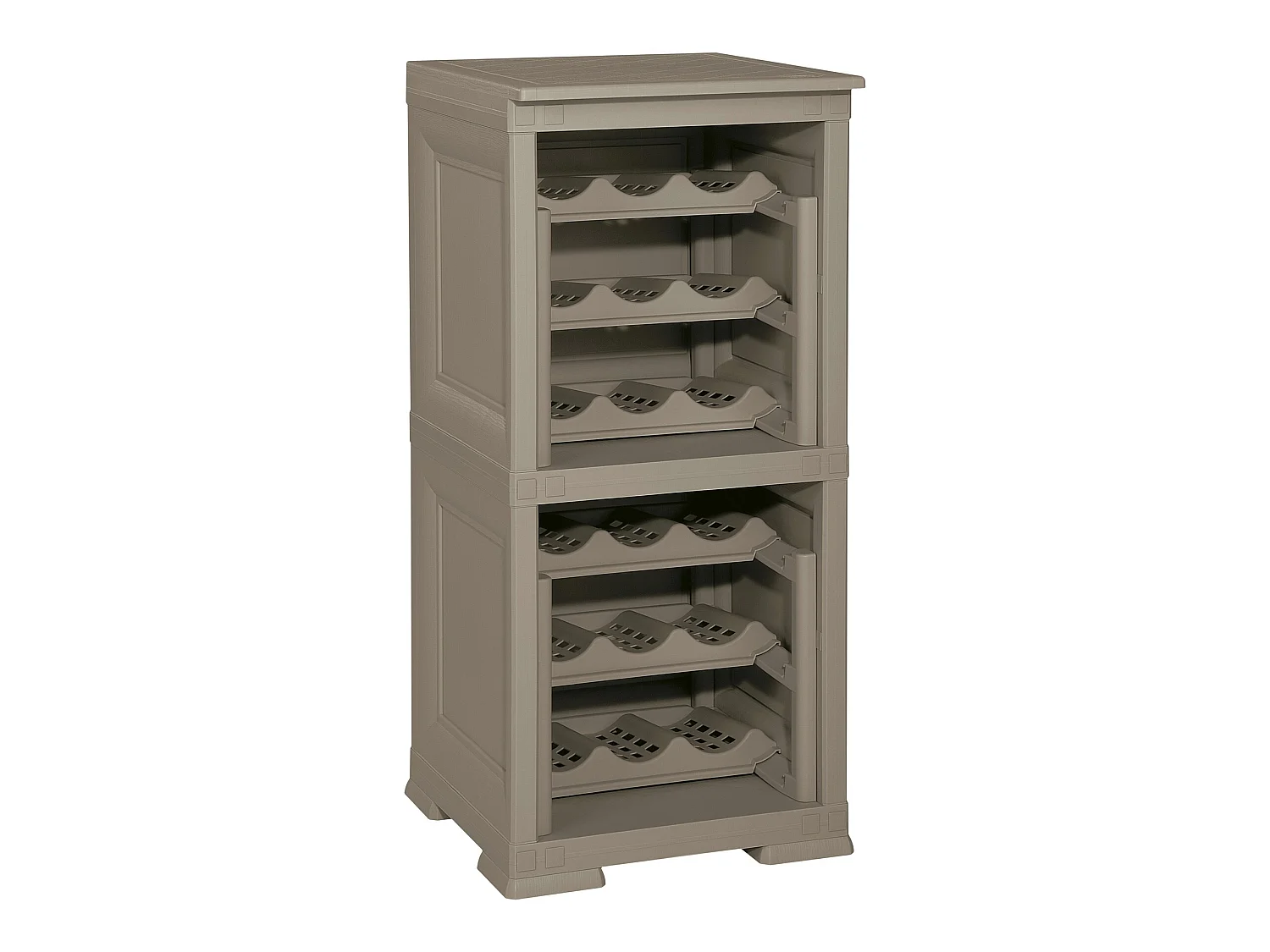 2 étagères de rangement modulables avec support pour 18 bouteilles wengé 240x42,5x85,5