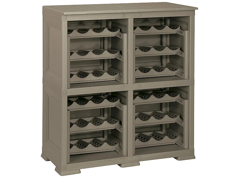 4 Étagères modulaires de rangement avec étagère pour 48 bouteilles wengé 279x42,5x85,5