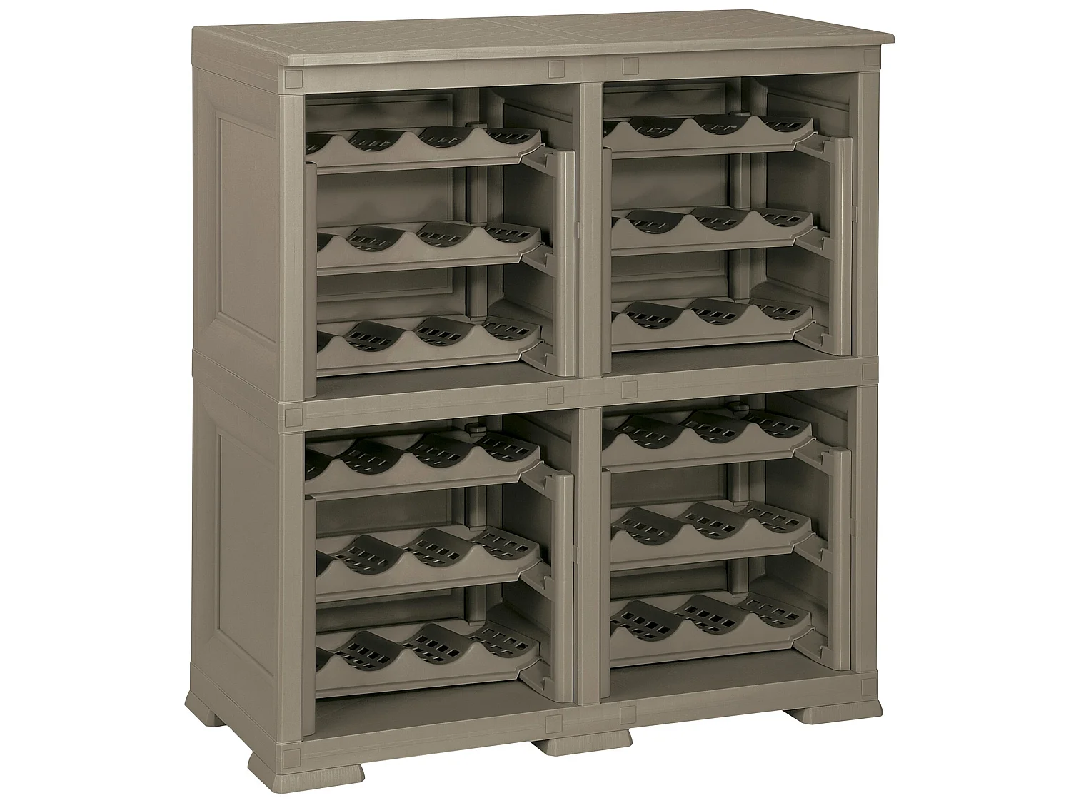 4 Étagères modulaires de rangement avec étagère pour 48 bouteilles wengé 279x42,5x85,5