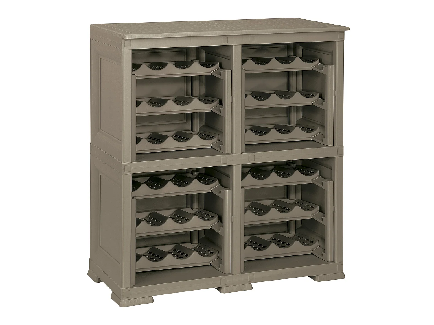 4 Étagères modulaires de rangement avec étagère pour 48 bouteilles wengé 279x42,5x85,5