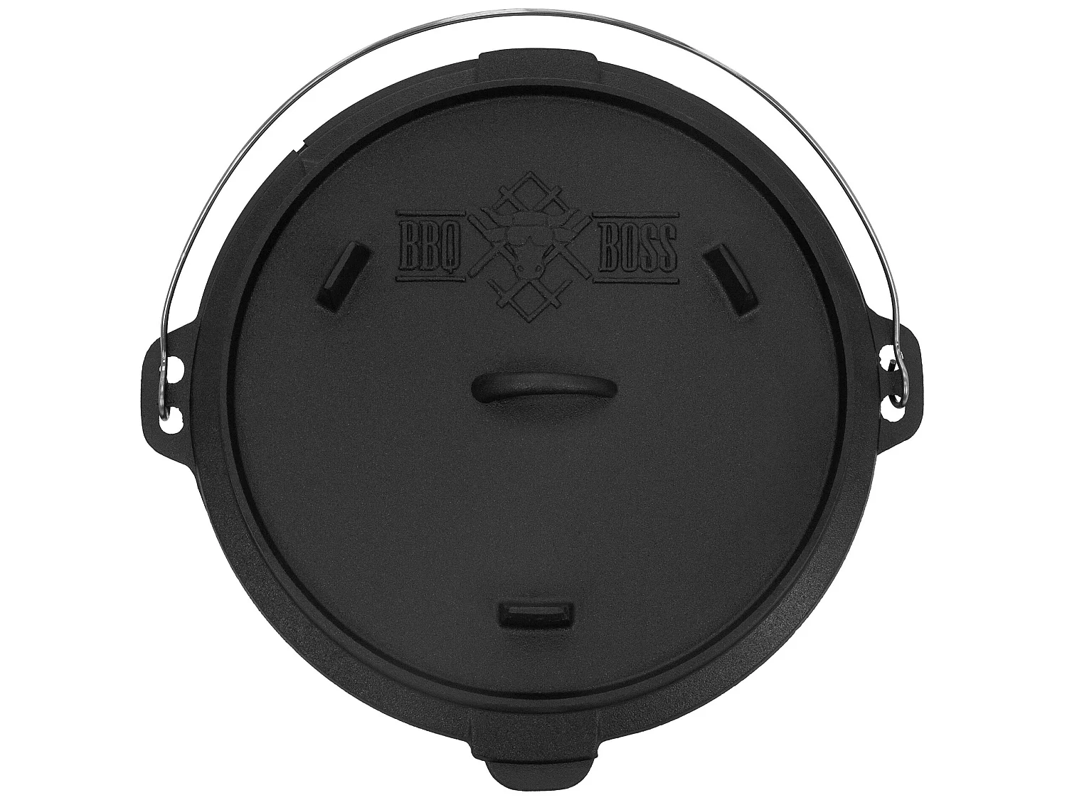 Set da forno olandese per barbecue in ghisa nera da 13,6 litri con alzacoperchio e sottopentola per barbecue#BOSS