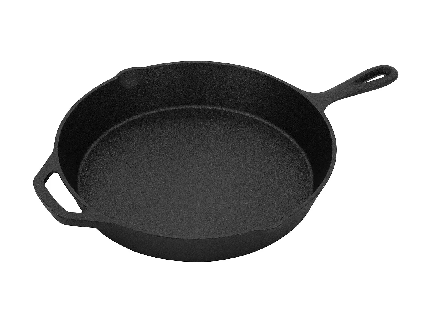 Poêle en fonte avec double poignée &amp; bec verseur pour le camping et le plein air Ø31 cm Noir