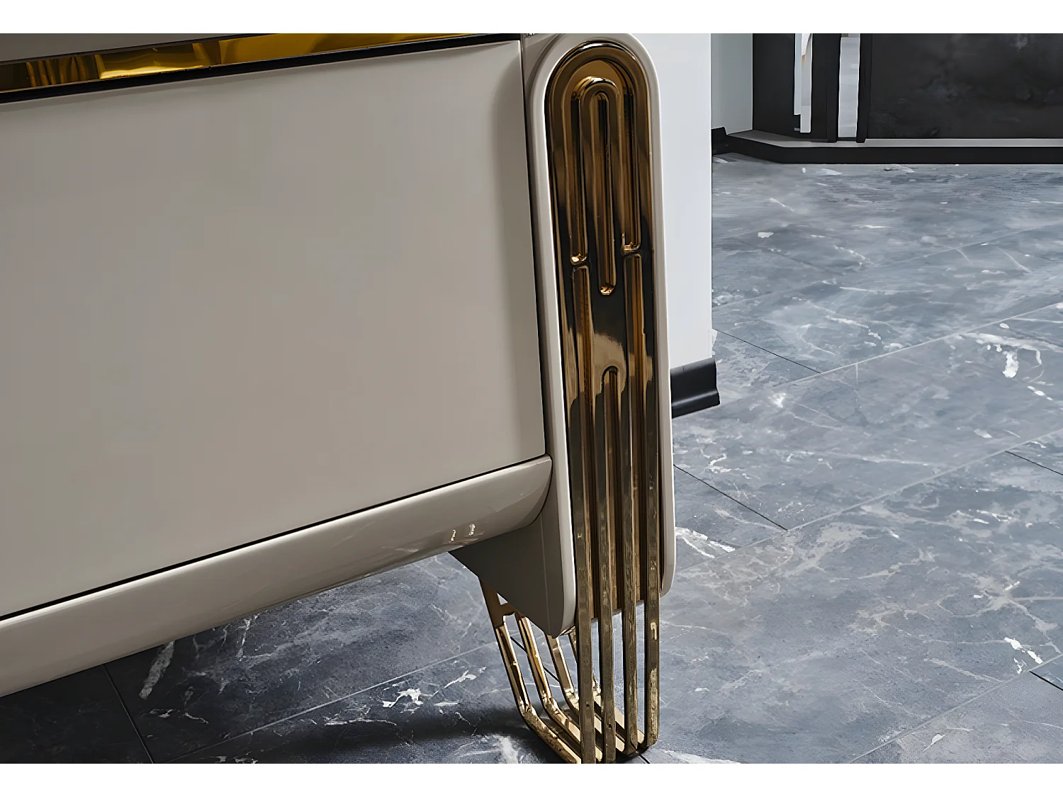 Banc TV Jaguar/Beige&Or