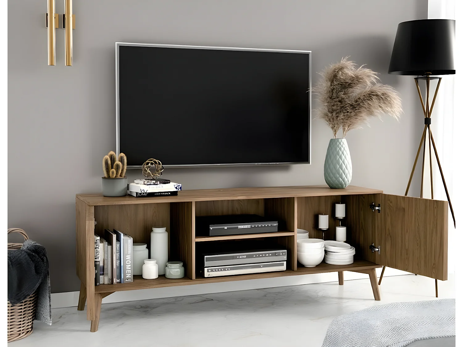 TV Lowboard Seewen/Braun/An Lager