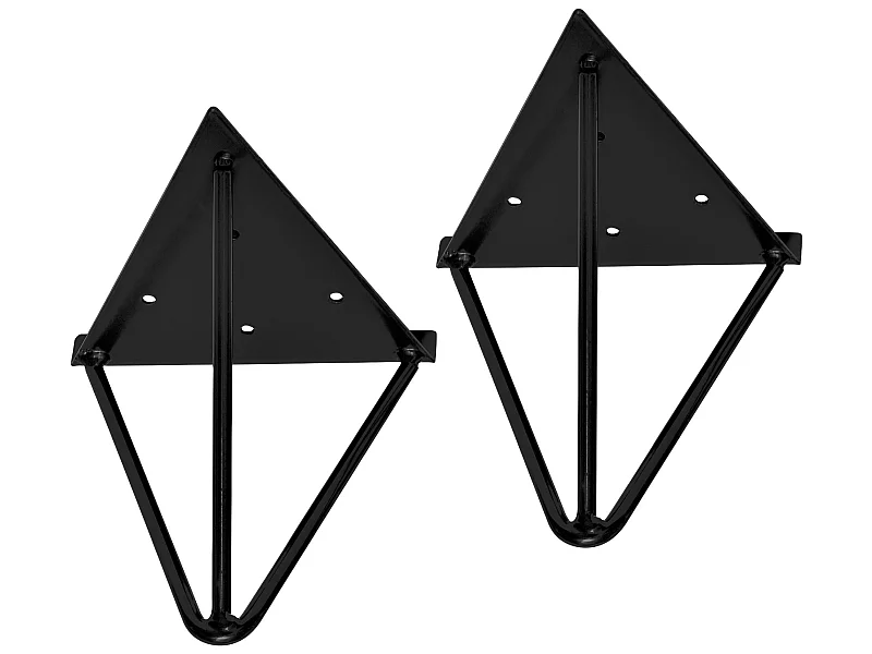 Reggimensola triangolare 2 pezzi 16x15,5x17 cm Metallo nero ML-Design