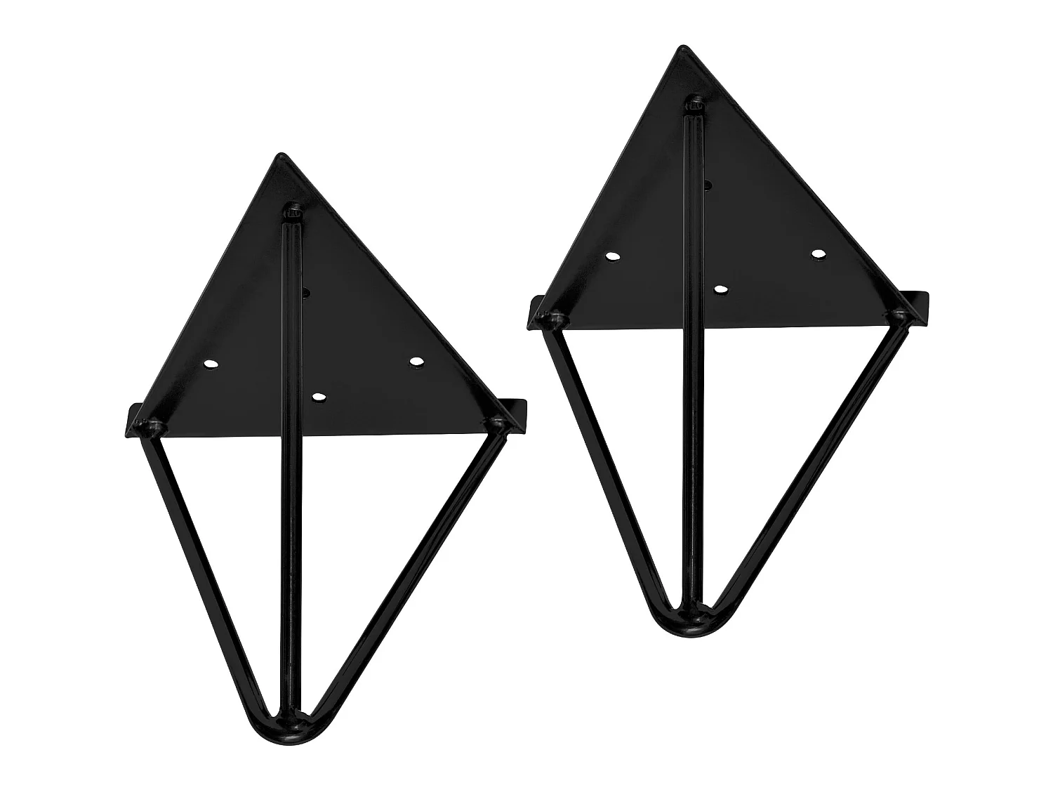 Reggimensola triangolare 2 pezzi 16x15,5x17 cm Metallo nero ML-Design
