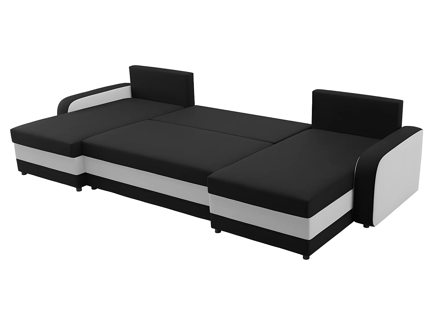 U-vormige hoekbank CHRIS converteerbaar grijs en zwart