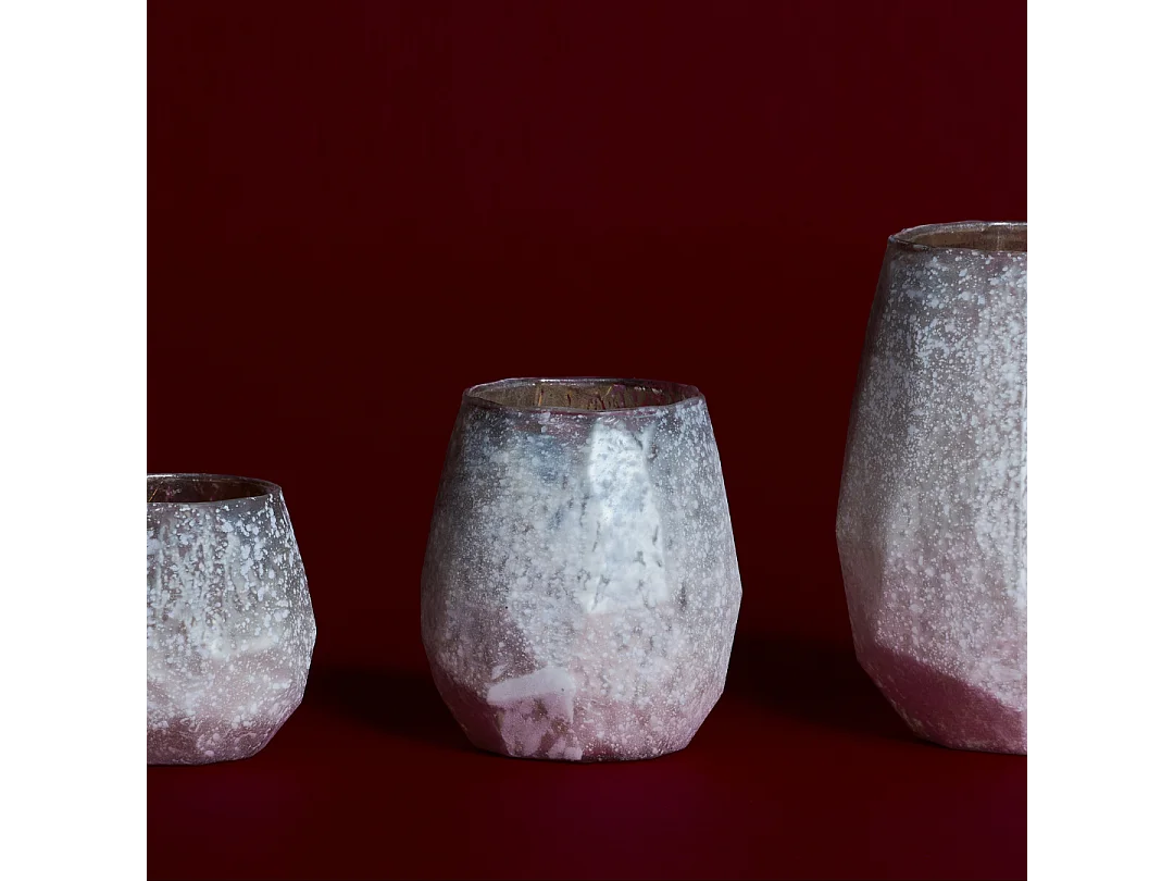 Photophore Snowy Moyen Format - Rouge / 13 cm