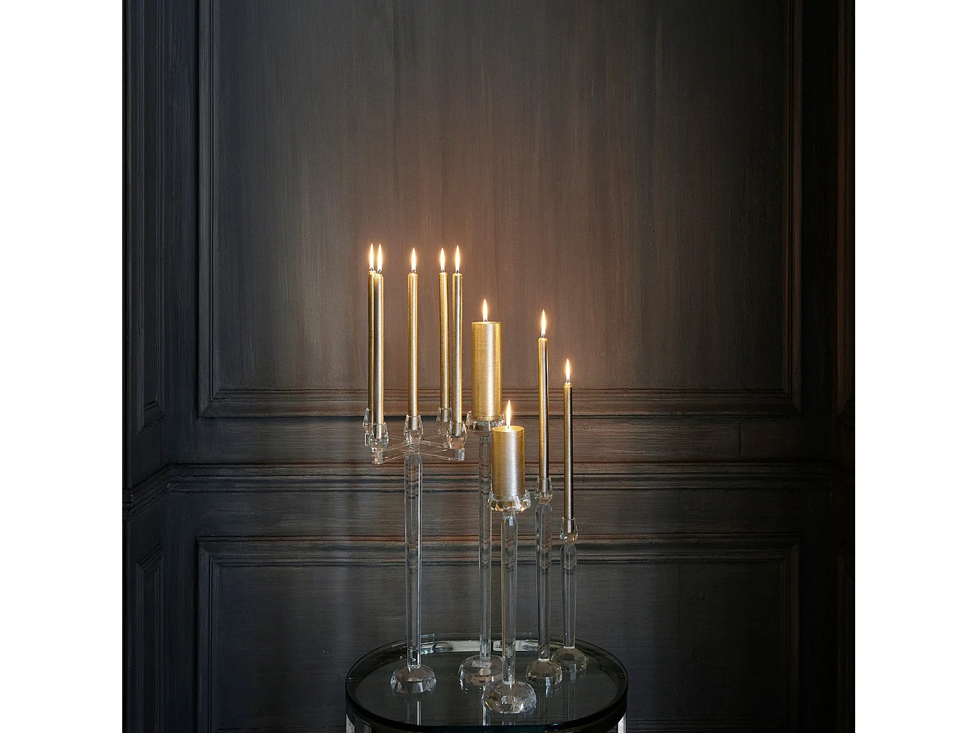 Bougie Stripes S - Rose