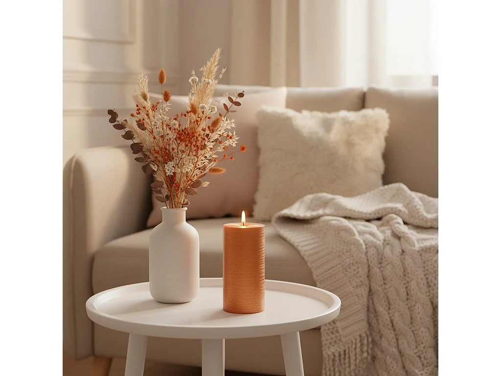 Bougie Stripes L - Orange