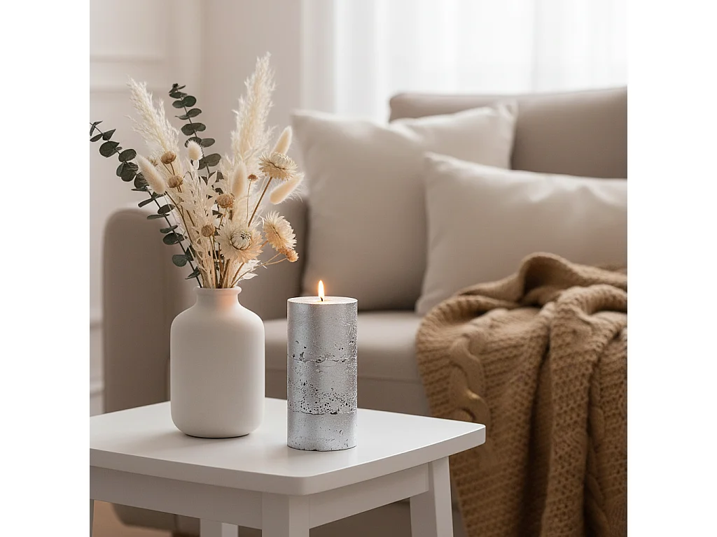 Bougie Stripes L - Orange