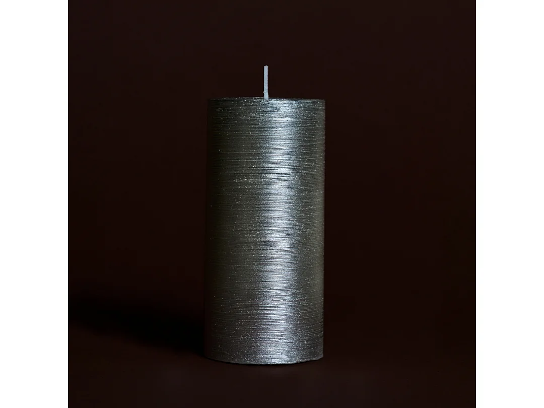Bougie Stripes L - Argenté