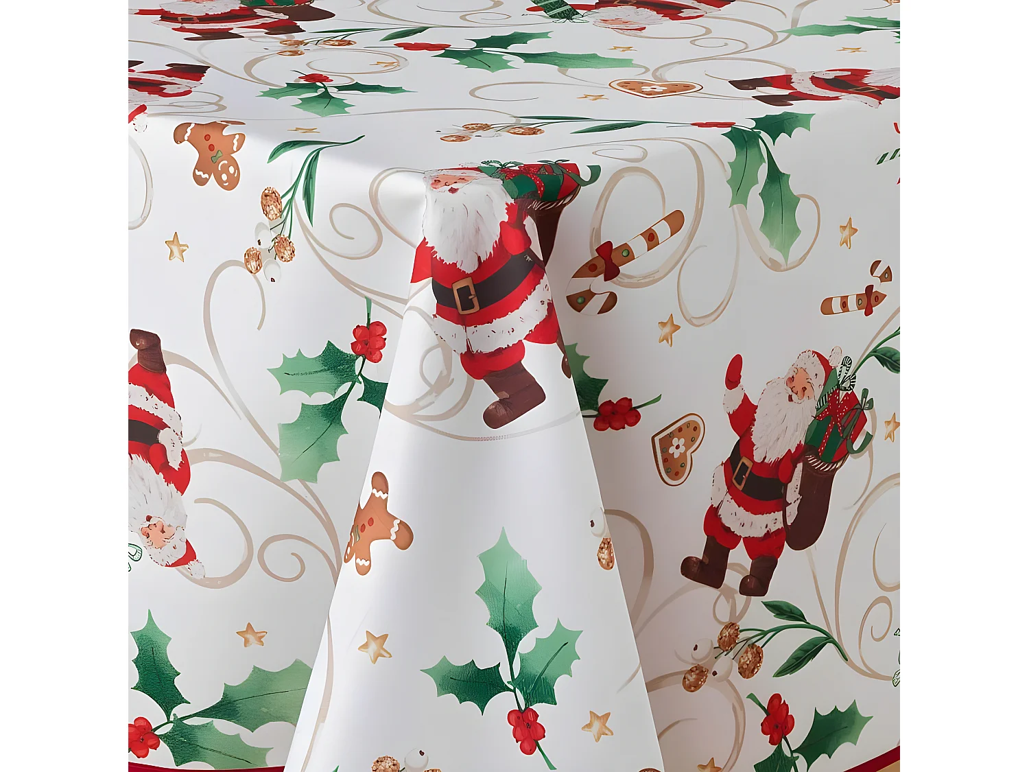 Nappe Imprimé "Père Noël" 150x240cm Blanc