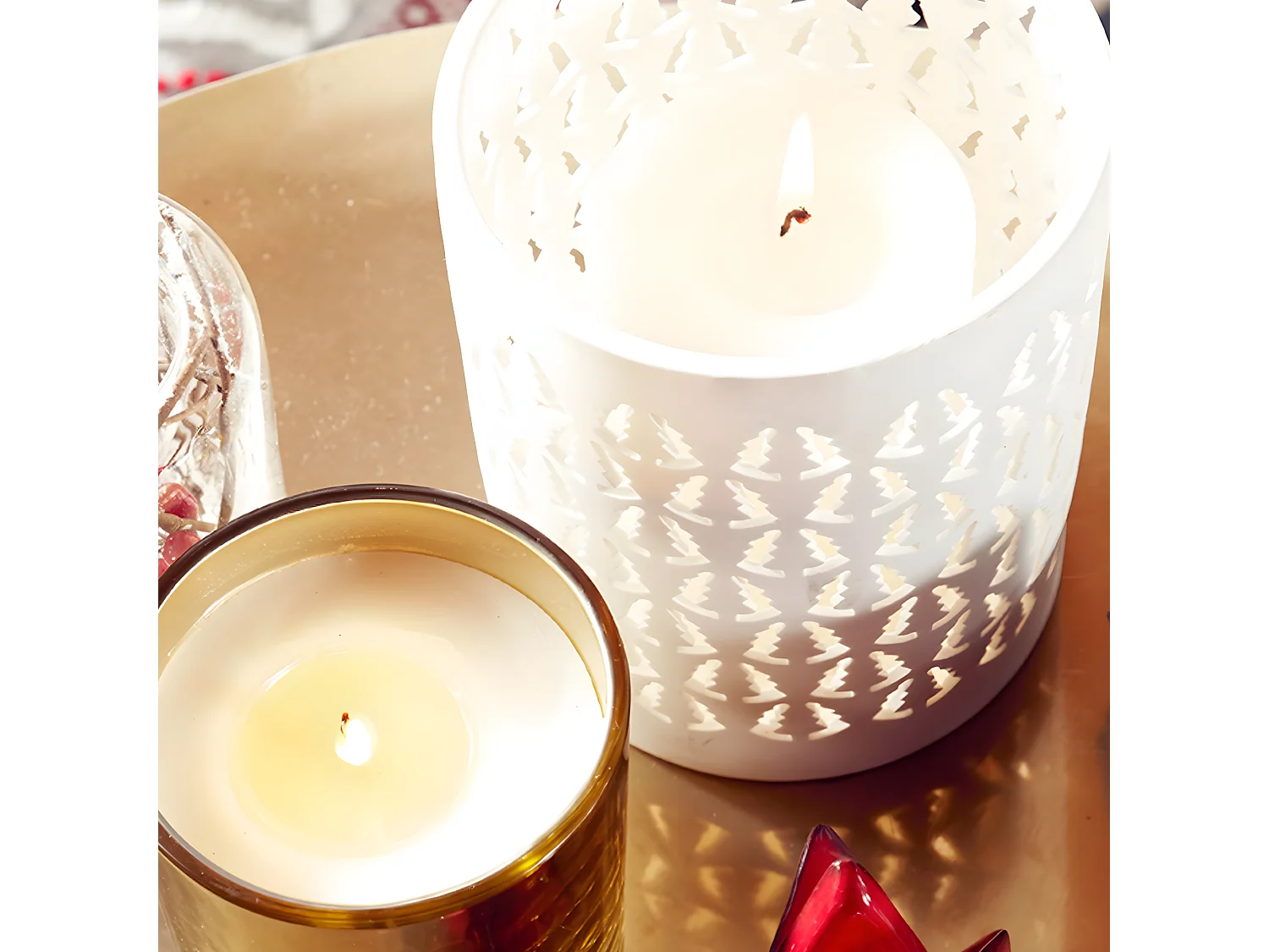 Photophore Xmas Trees Petit Format - Blanc