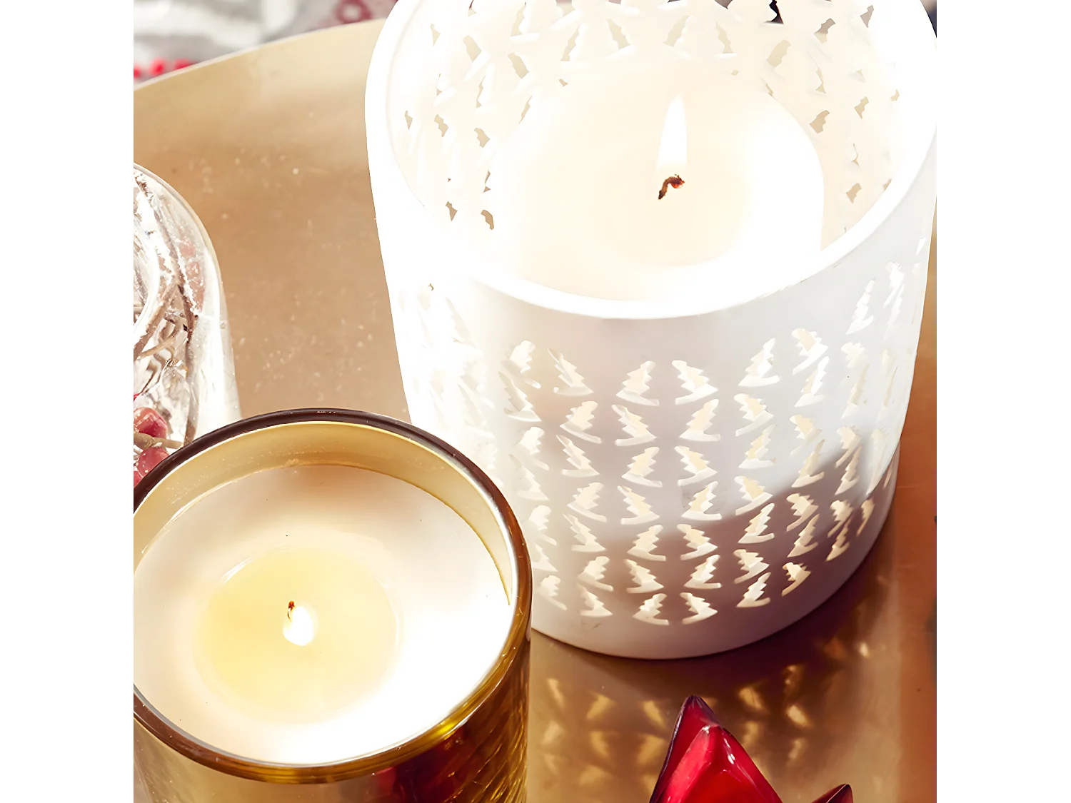 Photophore Xmas Trees Petit Format - Blanc