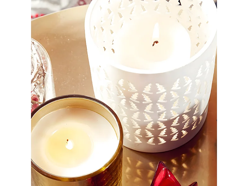 Photophore Xmas Trees Petit Format - Blanc