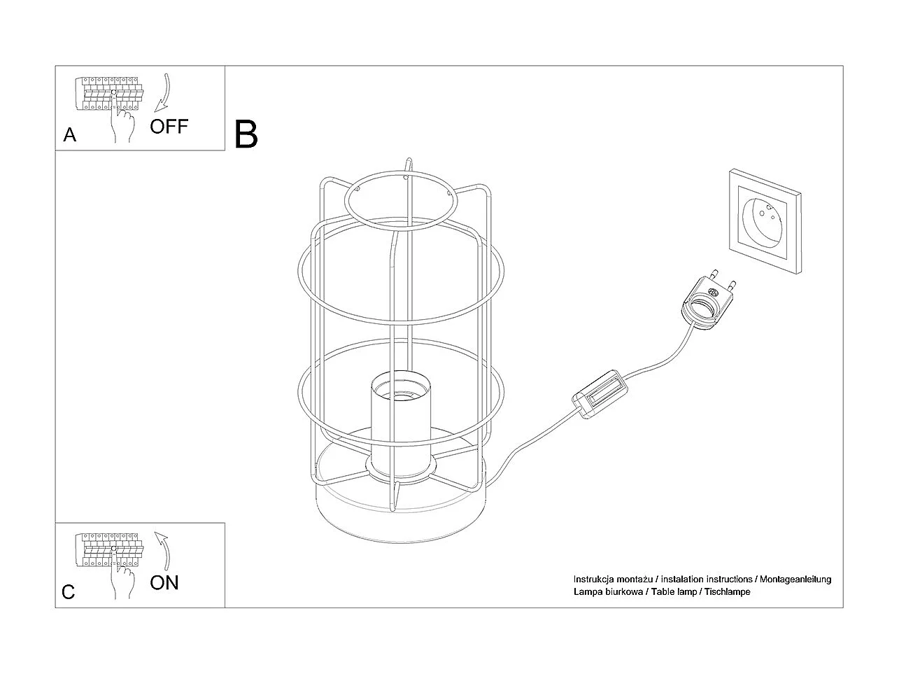 Schreibtischlampen Gotto Industriell Aus  Stahl/Holz - 1 Lichtquellen - L.15 X H. Cm - Schwarzes Holz