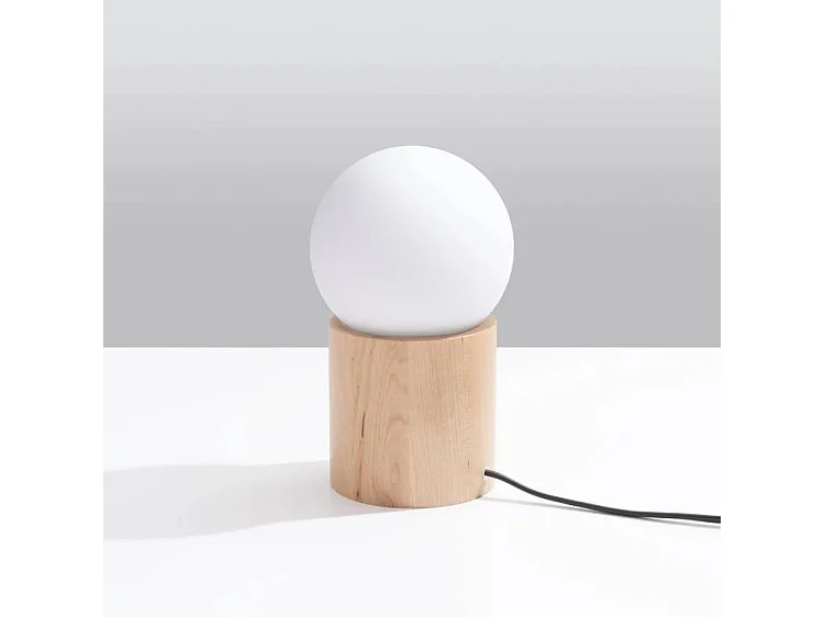 Lampade Da Scrivania Boomo Moderno Di Legna - 1 Sorgenti Luminose - L.12 X A.21 Cm - Legno Naturale