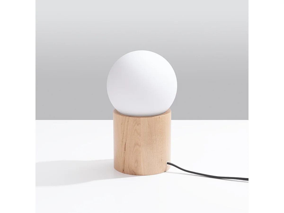 Lampade Da Scrivania Boomo Moderno Di Legna - 1 Sorgenti Luminose - L.12 X A.21 Cm - Legno Naturale