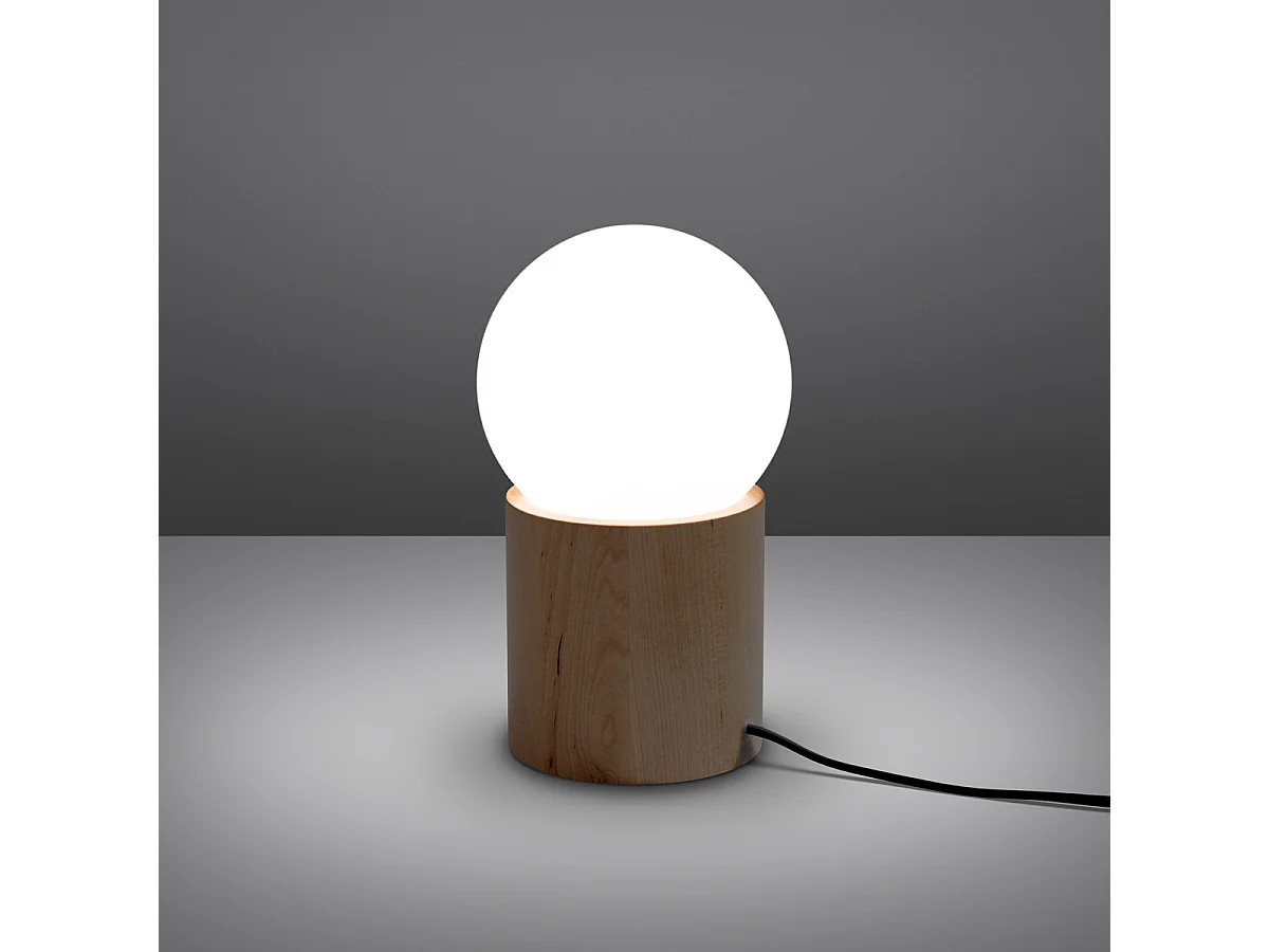 Candeeiro de mesa BOOMO moderno, madeira - 1 lichtbronnen - L.12 x H.21 cm - madeira natural