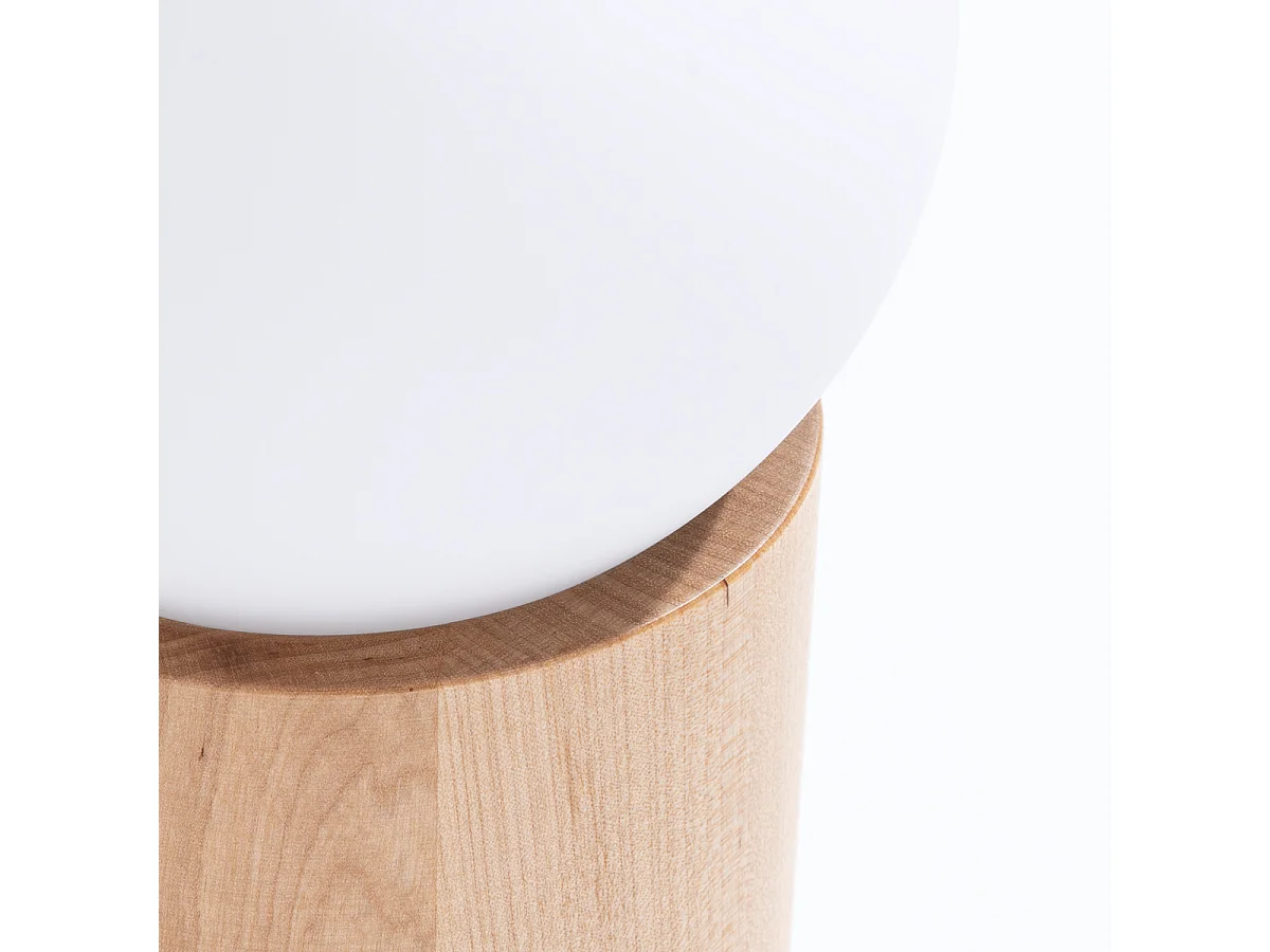Candeeiro de mesa BOOMO moderno, madeira - 1 lichtbronnen - L.12 x H.21 cm - madeira natural