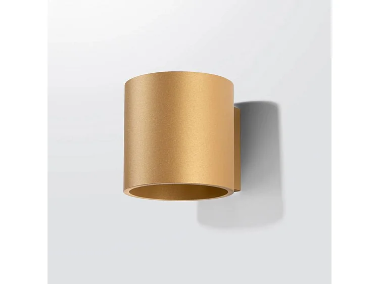Lampada Da Parete Orbis Minimalista Di Acciaio - 1 Sorgenti Luminose - L.10 X A.10 Cm - D'Oro