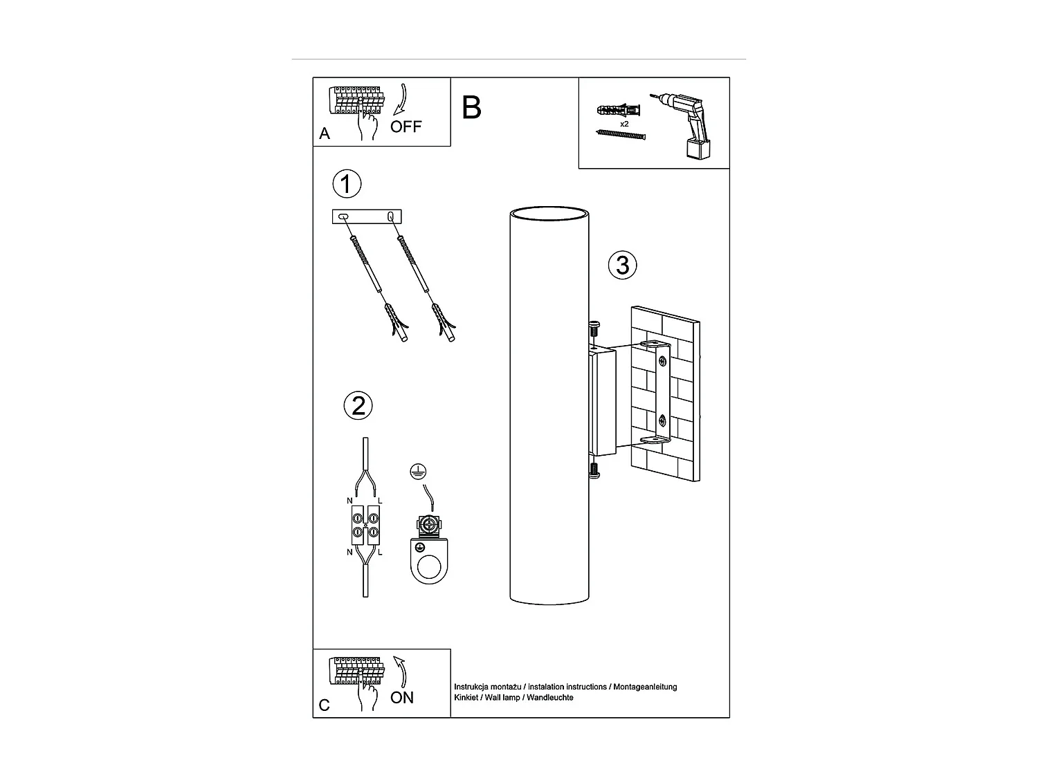 Appliques Lagos Moderne En Acier - 2 Sources Lumineuses - L.6 X H.30 Cm - Éclat Doré