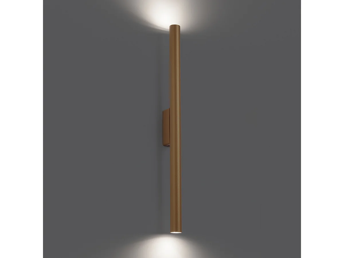 Candeeiros De Parede Pastelo Moderno, Aço - 2 Lichtbronnen - L.2.5 X H.50 Cm - Dourado