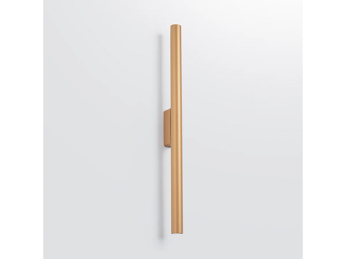 Lámparas De Pared Pastelo Moderno De Acero - 2 Fuentes Luminosas - L.2,5 X A.50 Cm - Dorado