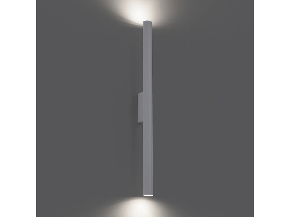 Applique Pastelo Moderne En Acier - 2 Sources Lumineuses - L.2,5 X H.50 Cm - Blanc