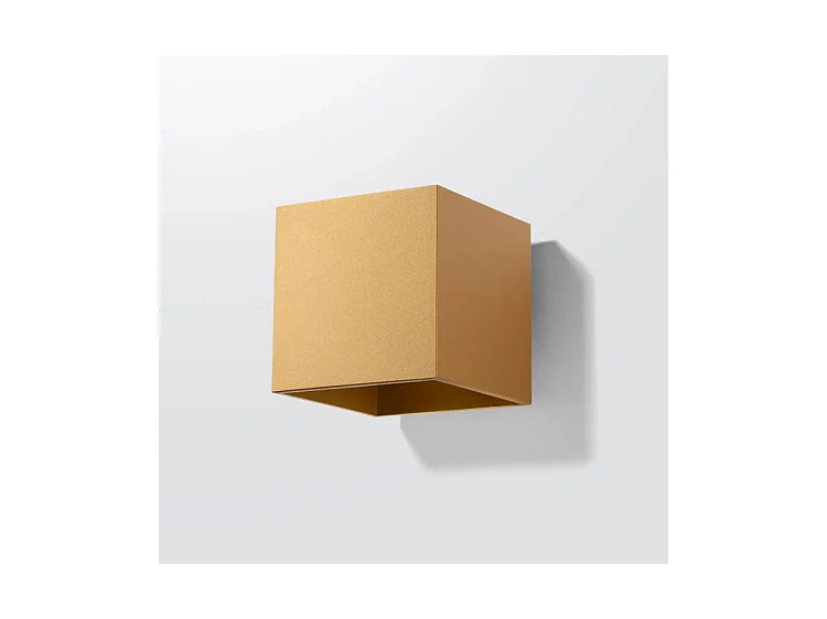 Applique Quad Minimaliste En Acier - 1 Sources Lumineuses - L.10 X H.10 Cm - Doré