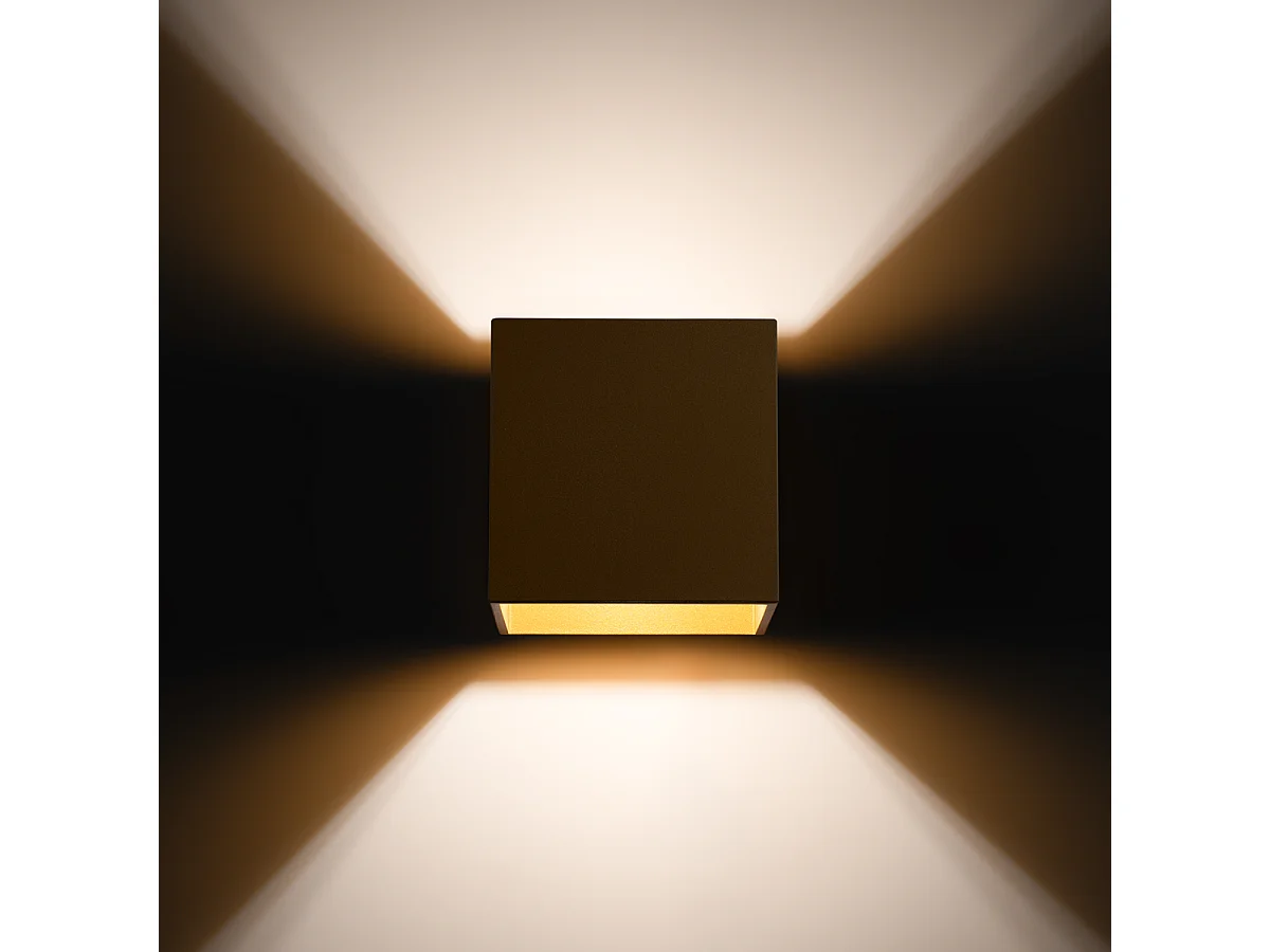 Applique Quad Minimaliste En Acier - 1 Sources Lumineuses - L.10 X H.10 Cm - Doré