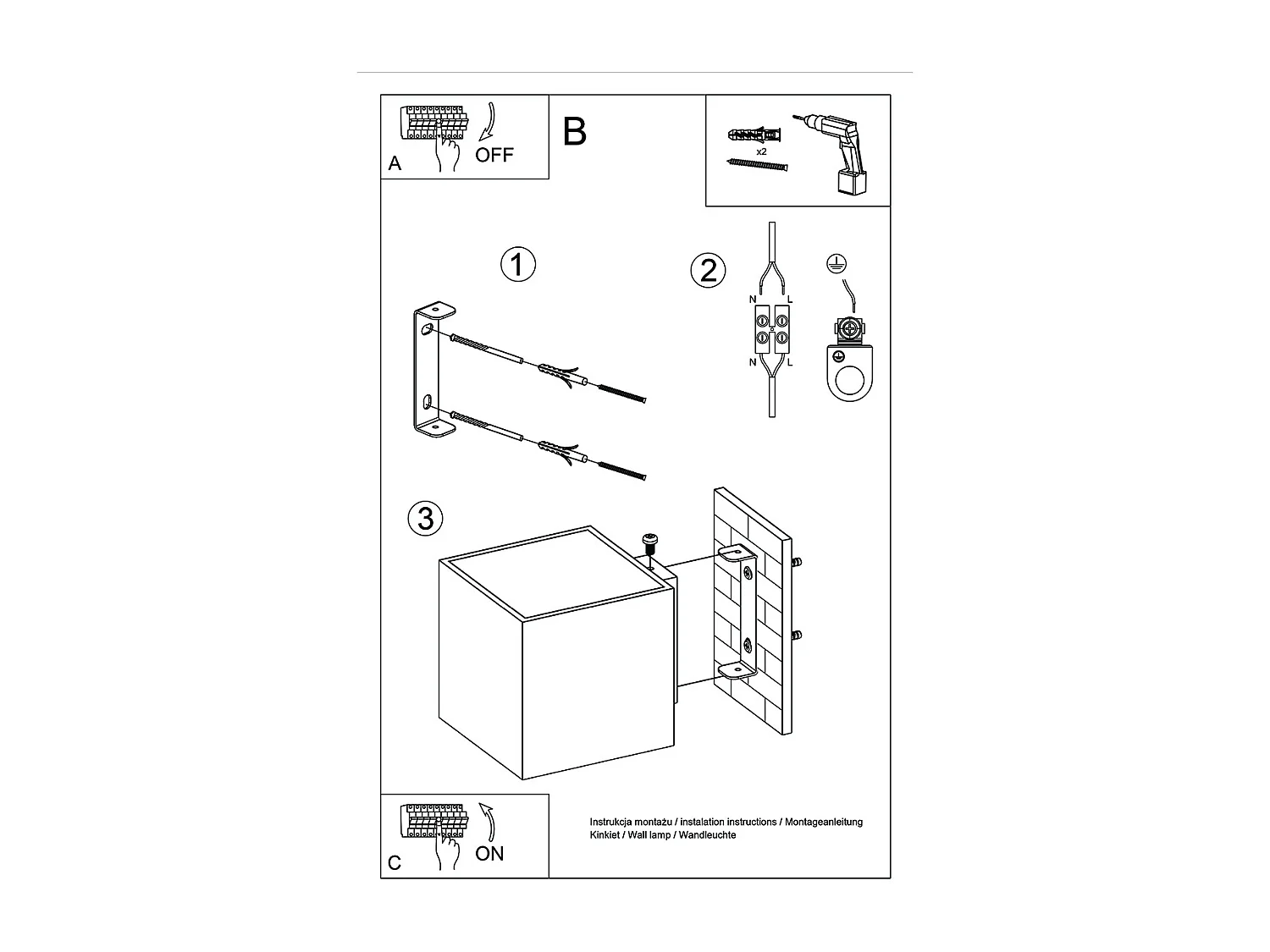 Applique Quad Minimaliste En Acier - 1 Sources Lumineuses - L.10 X H.10 Cm - Doré