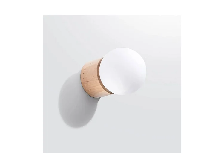 Wandlampen Boomo Modern Van  - 1 Lichtbronnen - L.12 X H.12 Cm - Natuurlijk Hout