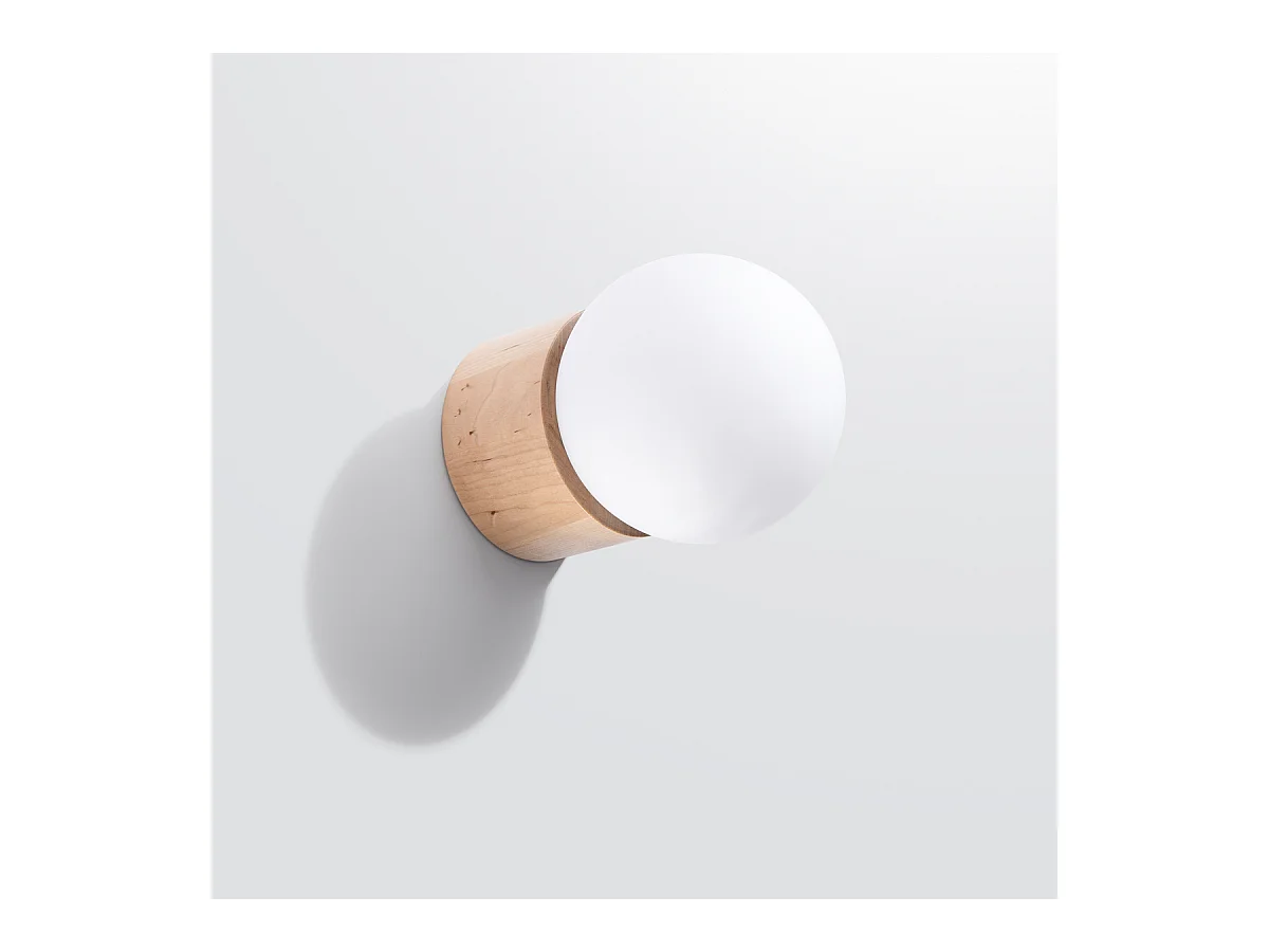 Lámparas De Pared Boomo Moderno De Madera - 1 Fuentes Luminosas - L.12 X A.12 Cm - Madera Natural