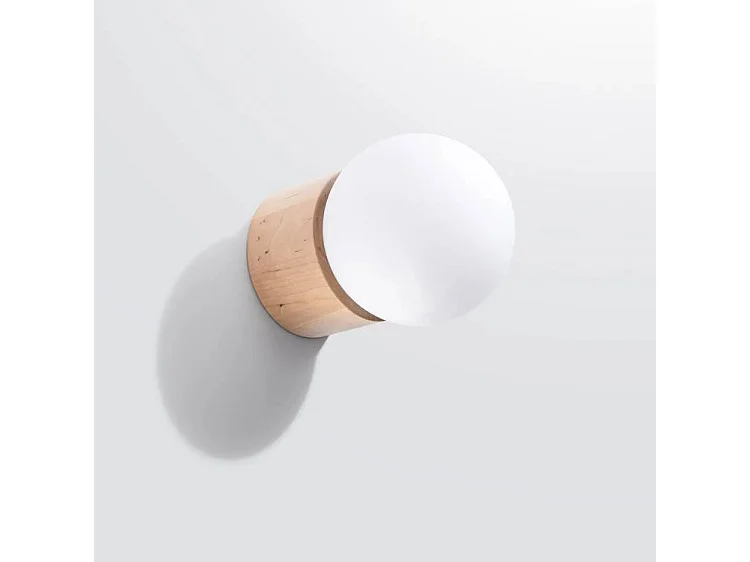 Wandlampe BOOMO modern aus  Holz - 1 lichtquellen - L.12 x H. cm - Naturholz