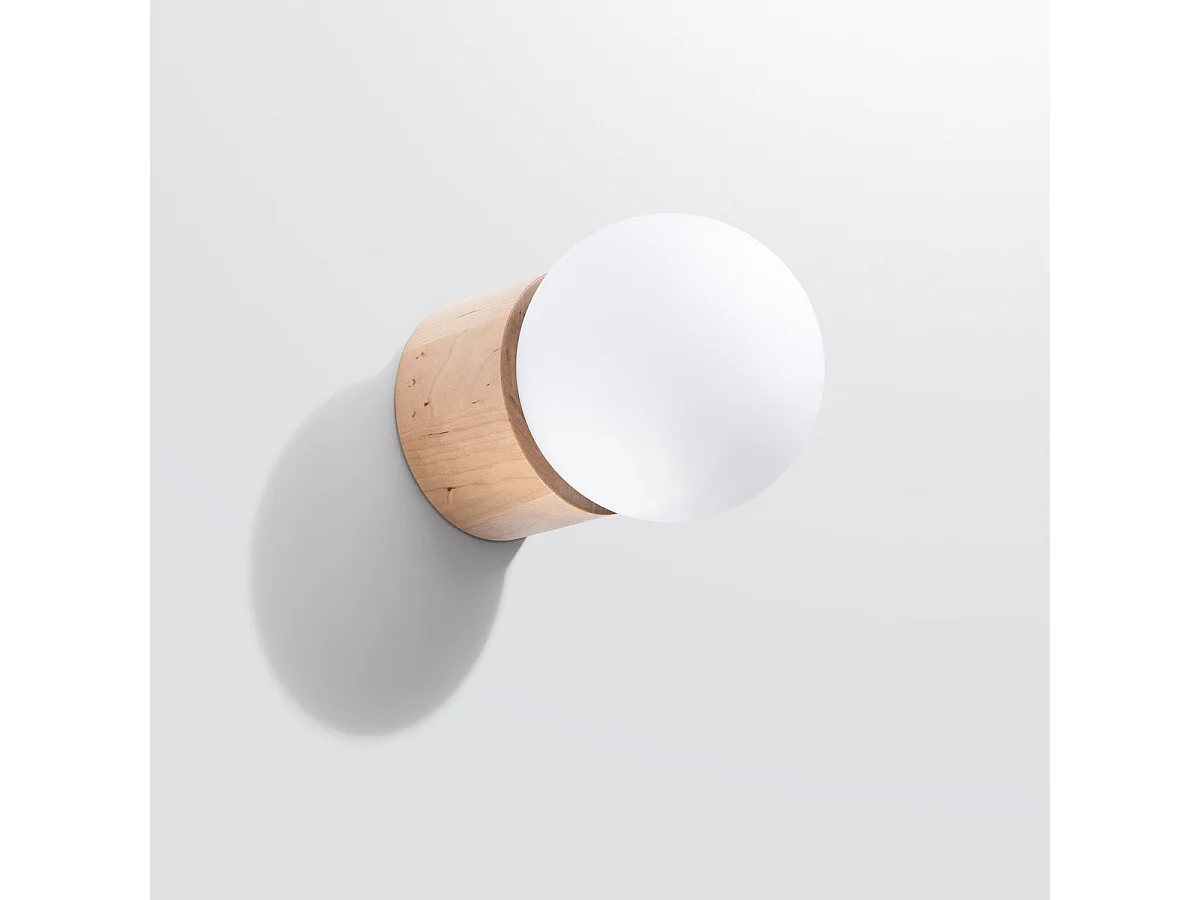 Wandlampe BOOMO modern aus  Holz - 1 lichtquellen - L.12 x H. cm - Naturholz