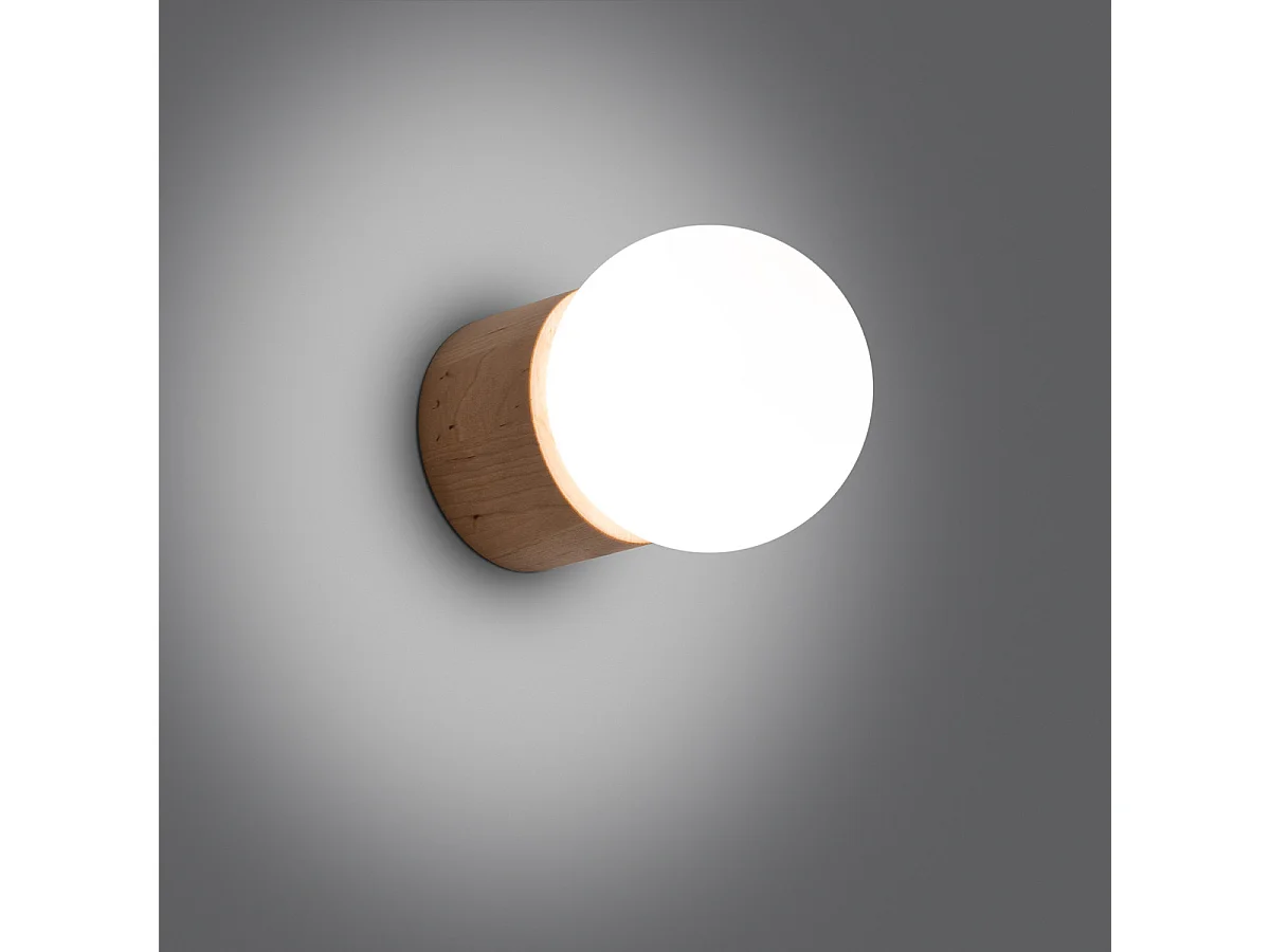 Wandlampe BOOMO modern aus  Holz - 1 lichtquellen - L.12 x H. cm - Naturholz