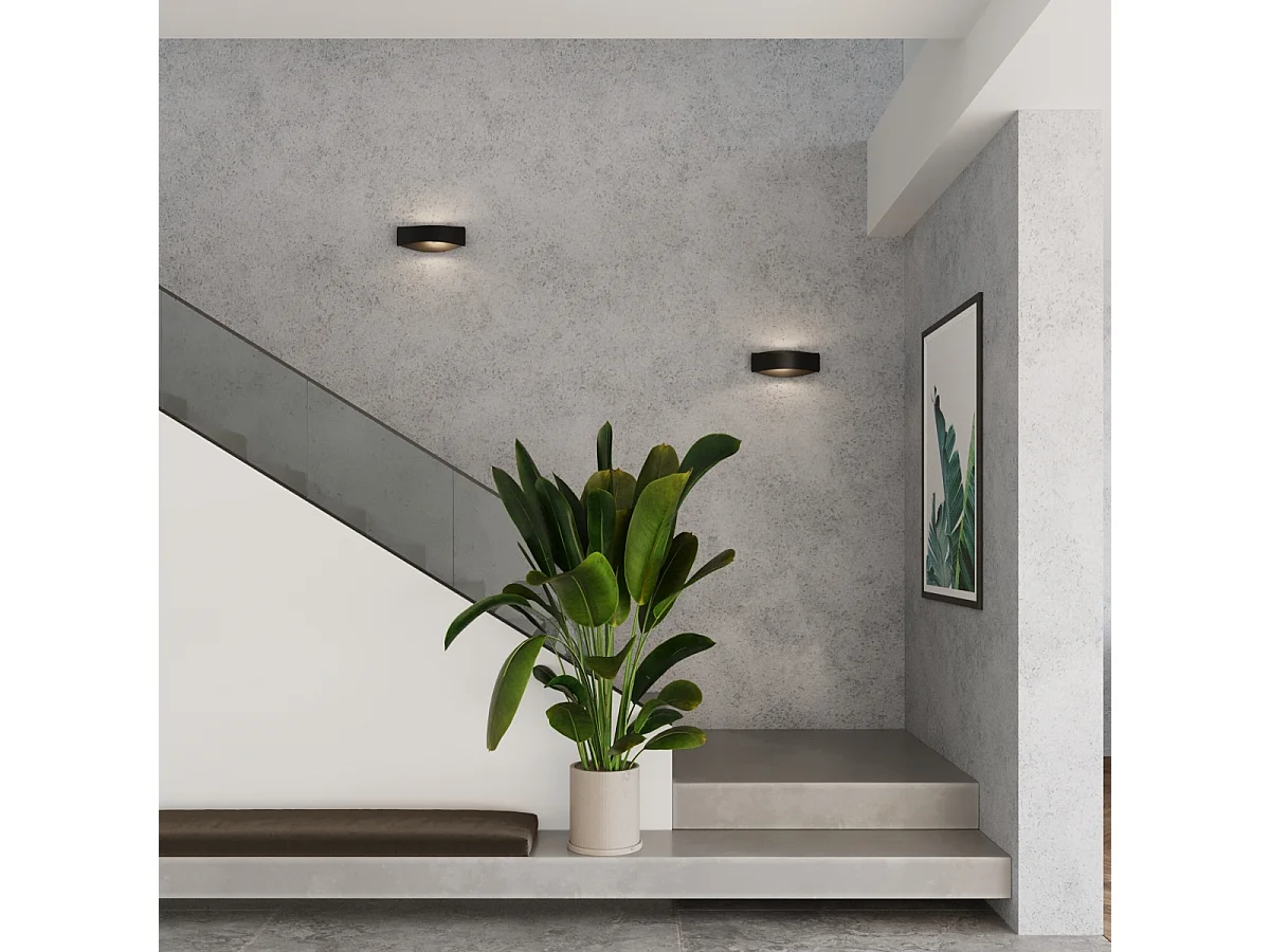 Appliques Toni Moderne En Acier - 1 Sources Lumineuses - L.12 X H.12 Cm - Noir