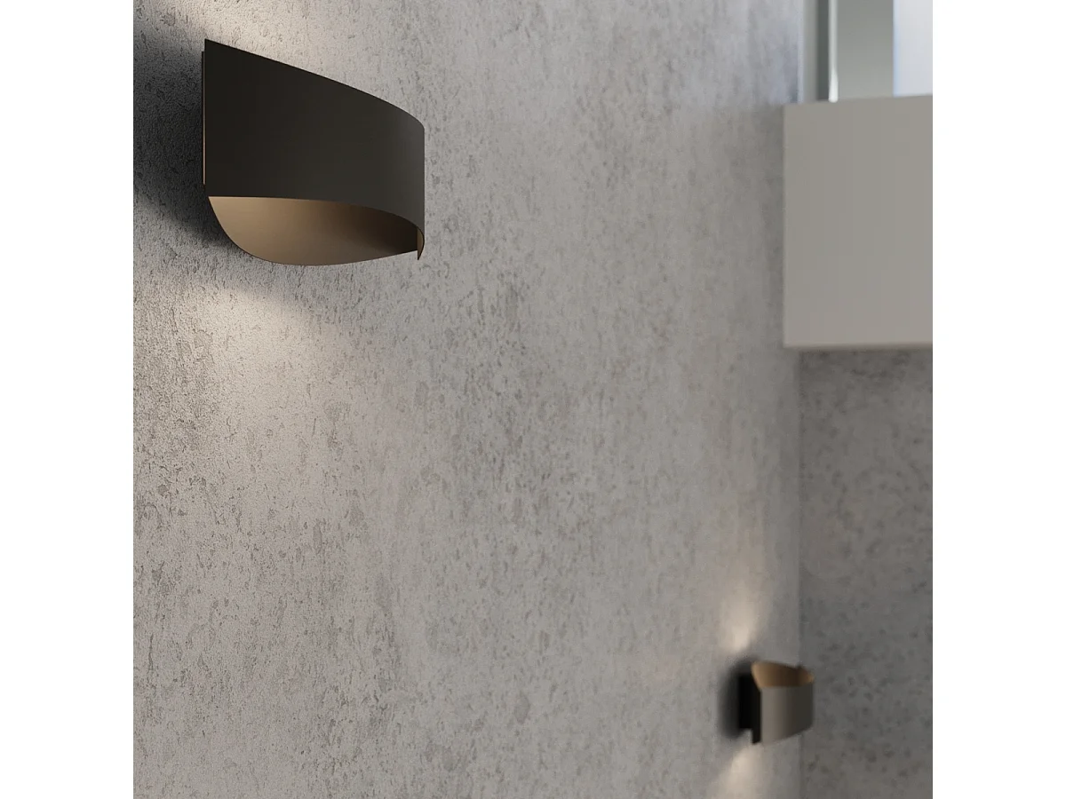 Lampada da parete TONI moderno di acciaio - 1 sorgenti luminose - L.12 x A.12 cm - nero
