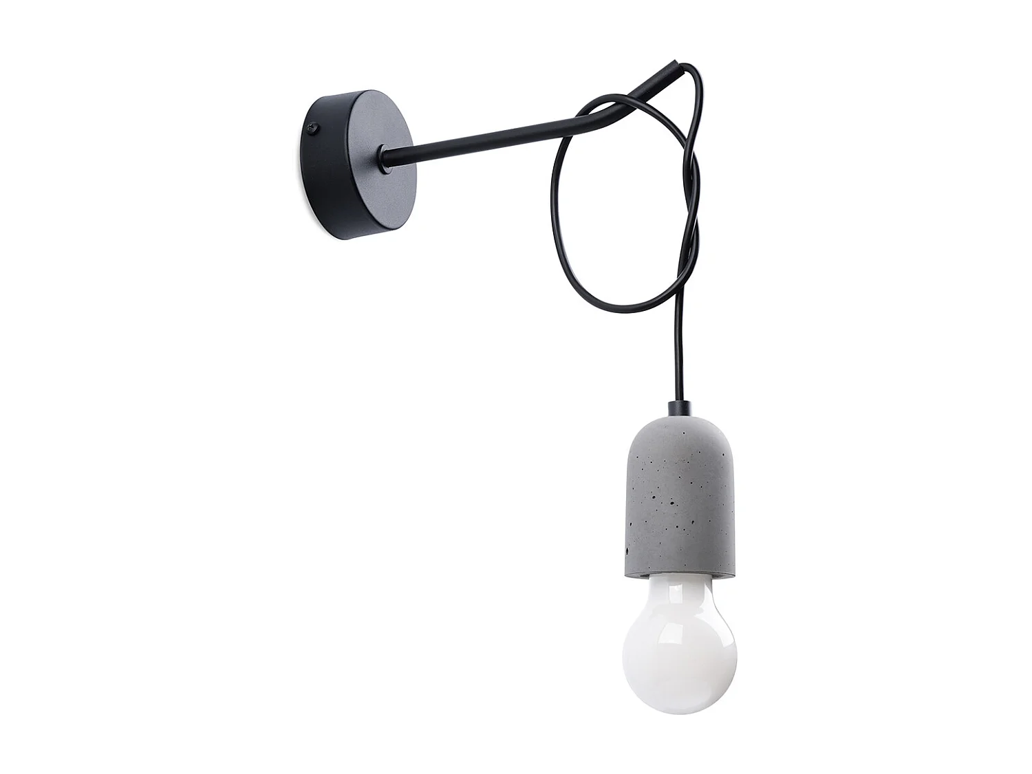 Lámparas De Pared Neso Minimalista De Pvc/Hormigón - 1 Fuentes Luminosas - L.8 X A.50 Cm - Gris Negro
