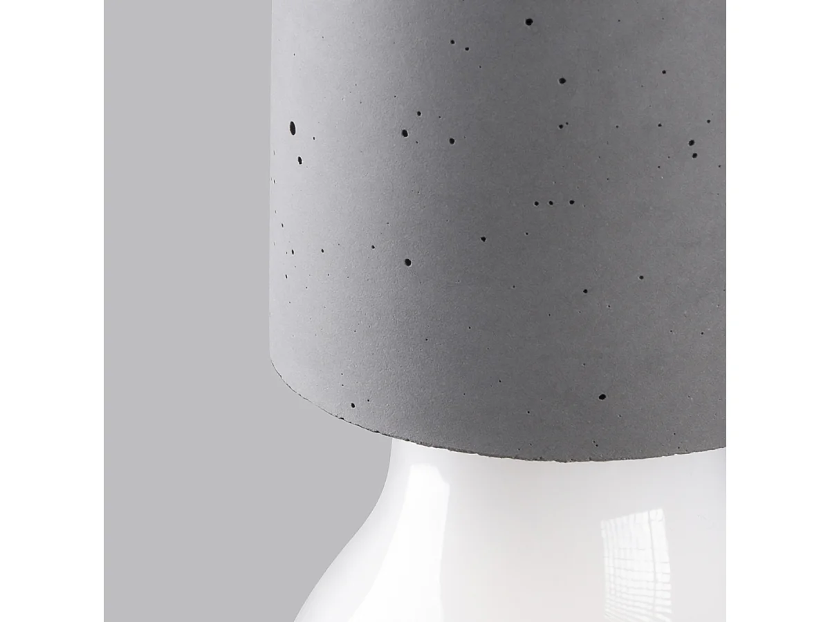 Lustres Neso Minimaliste En Pvc/Béton - 5 Sources Lumineuses - L.100 X H.190 Cm - Gris Noir