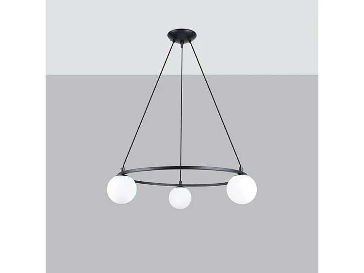 Kroonluchters Yoli Modern Van  - 3 Lichtbronnen - L.65 X H.98 Cm - Zwart