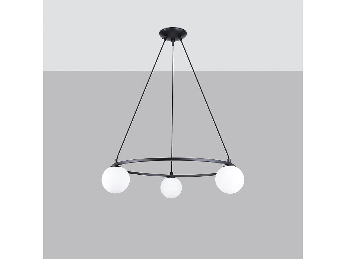 Kroonluchters Yoli Modern Van  - 3 Lichtbronnen - L.65 X H.98 Cm - Zwart