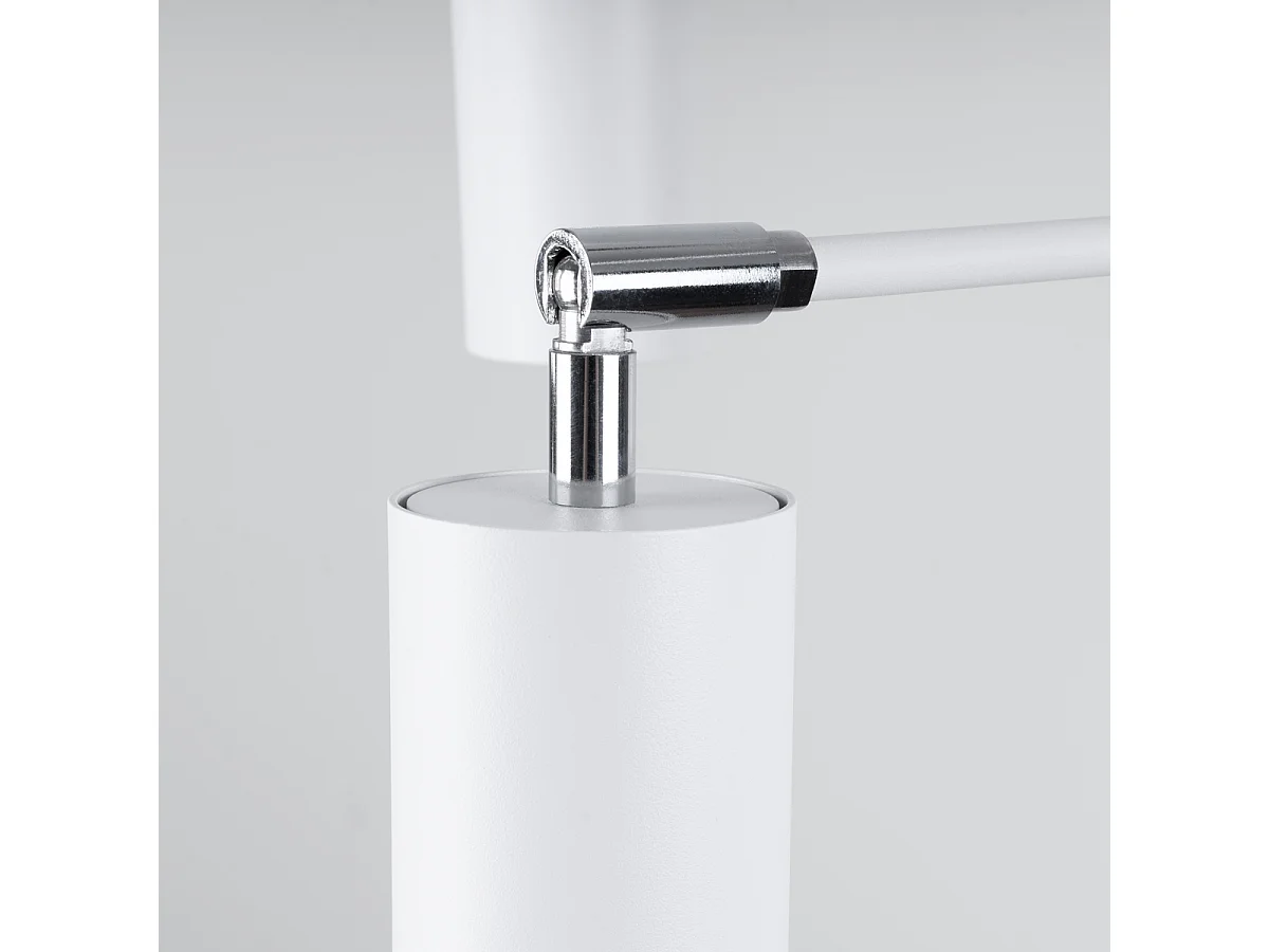 Lampadario LEMMI moderno di acciaio - 6 sorgenti luminose - L.77 x A.125 cm - bianco
